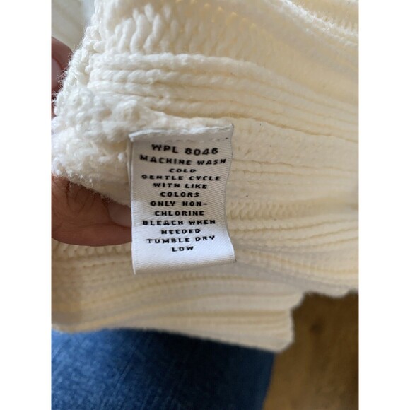 Style & Co. Women Chunky Knit Fisherman Rory Gilmore Cream Cardigan Sweater S - Picture 9 of 12